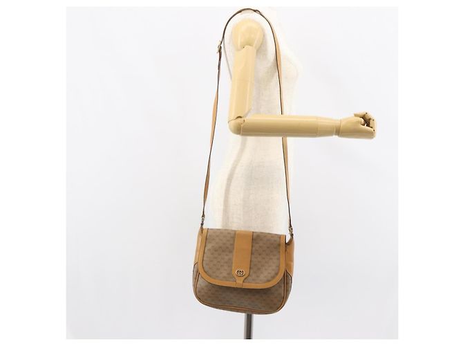 Gucci Borsa a Spalla Micro GG Supreme PVC Beige Oro 001 116 4425 Auth ep12545 D'oro - vista 23