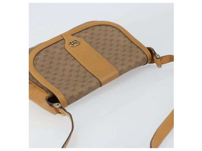 Gucci Borsa a Spalla Micro GG Supreme PVC Beige Oro 001 116 4425 Auth ep12545 D'oro - vista 6