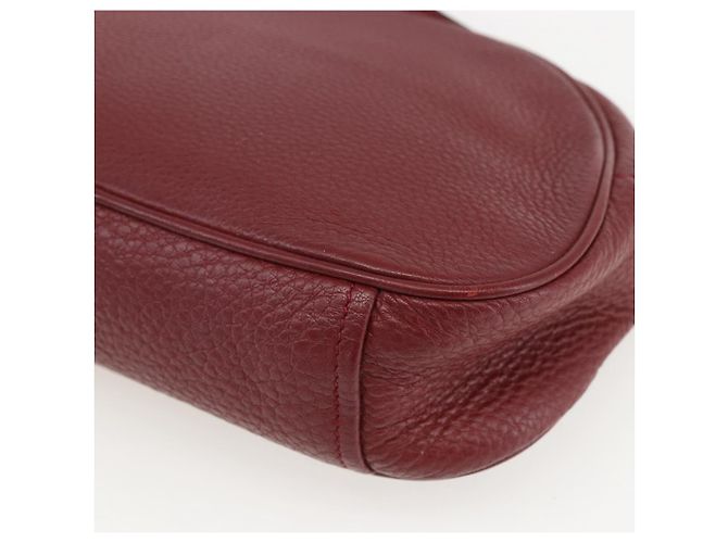 Borsa a Spalla PRADA in Pelle 2way Bordeaux Oro Auth ka1044 D'oro Bordò - vista 15