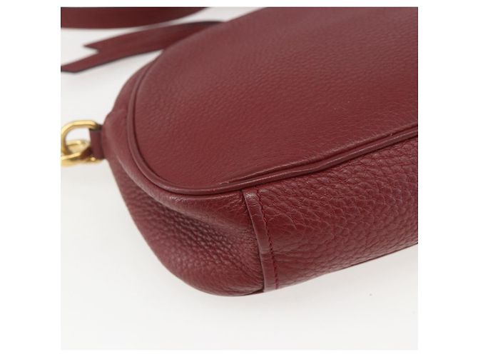 Borsa a Spalla PRADA in Pelle 2way Bordeaux Oro Auth ka1044 D'oro Bordò - vista 16