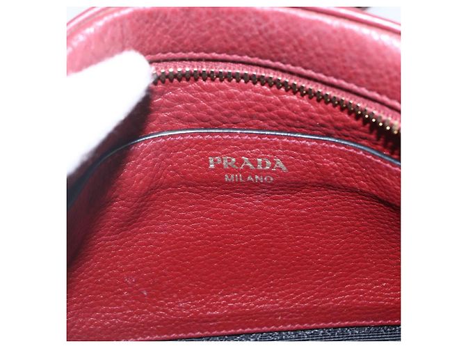 Borsa a Spalla PRADA in Pelle 2way Bordeaux Oro Auth ka1044 D'oro Bordò - vista 18