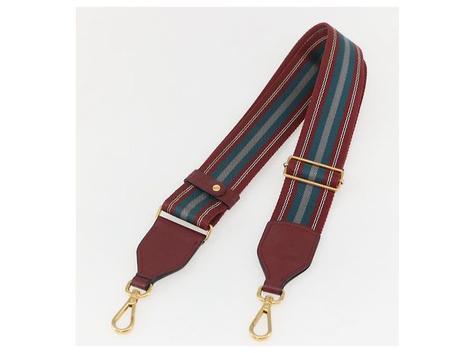 Borsa a Spalla PRADA in Pelle 2way Bordeaux Oro Auth ka1044 D'oro Bordò - vista 22