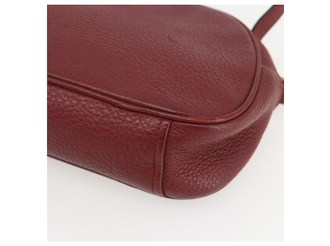 Borsa a Spalla PRADA in Pelle 2way Bordeaux Oro Auth ka1044 D'oro Bordò - vista 9
