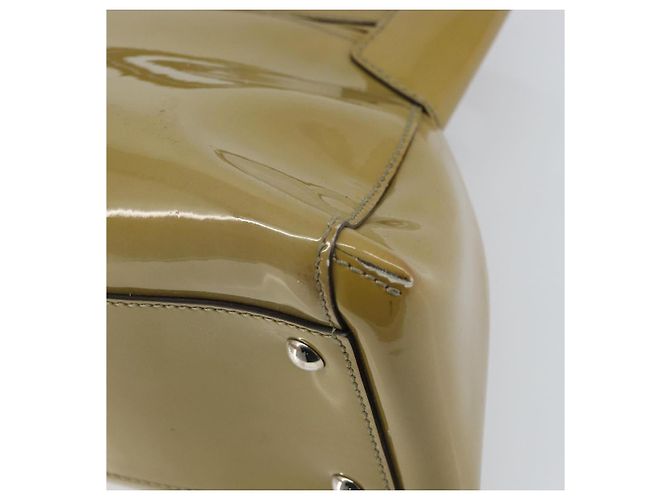 Bolso Tote Cartier Cuero charol Amarillo Plata Auth BA9040 - vista 15