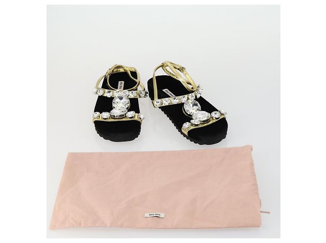 Sandali Miu Miu in pelle scamosciata nera Auth bs32095 Nero - vista 12
