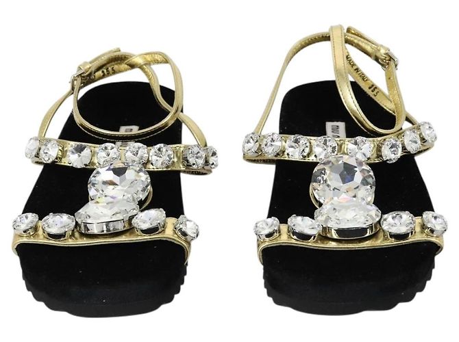 Sandali Miu Miu in pelle scamosciata nera Auth bs32095 Nero - vista 2