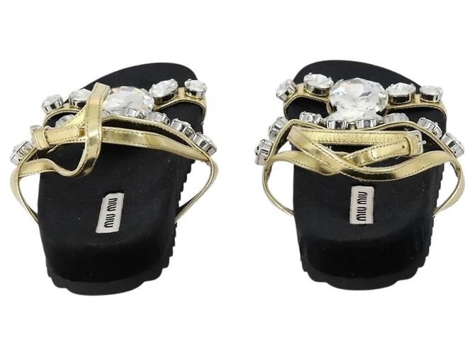 Sandali Miu Miu in pelle scamosciata nera Auth bs32095 Nero - vista 3