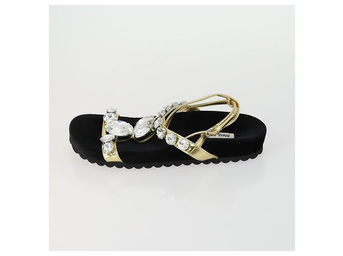 Sandali Miu Miu in pelle scamosciata nera Auth bs32095 Nero - vista 5