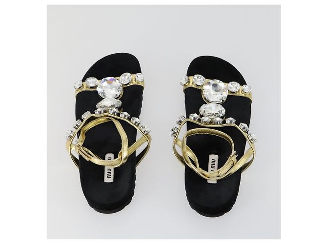 Sandali Miu Miu in pelle scamosciata nera Auth bs32095 Nero - vista 8