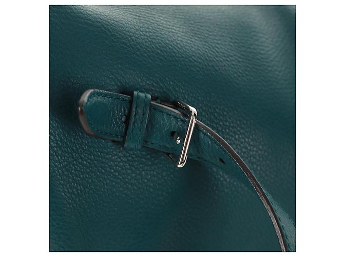 Zaino in pelle Gucci Bamboo verde argento 370833 Auth 159026V - vista 15