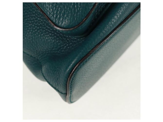 Zaino in pelle Gucci Bamboo verde argento 370833 Auth 159026V - vista 17