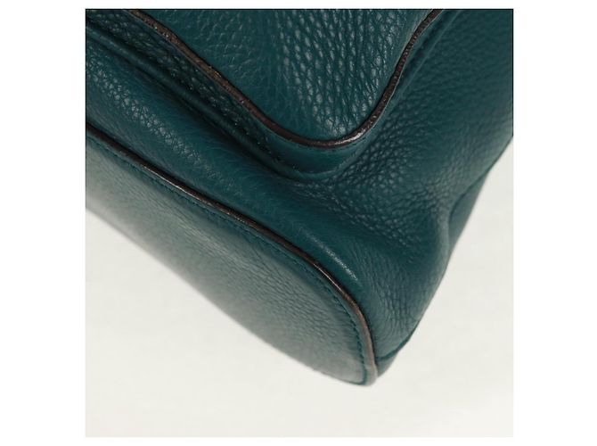 Zaino in pelle Gucci Bamboo verde argento 370833 Auth 159026V - vista 18