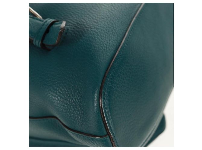 Zaino in pelle Gucci Bamboo verde argento 370833 Auth 159026V - vista 19