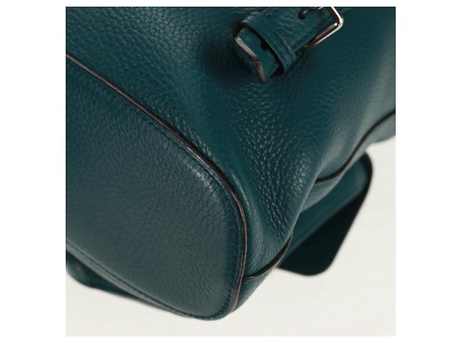 Zaino in pelle Gucci Bamboo verde argento 370833 Auth 159026V - vista 20