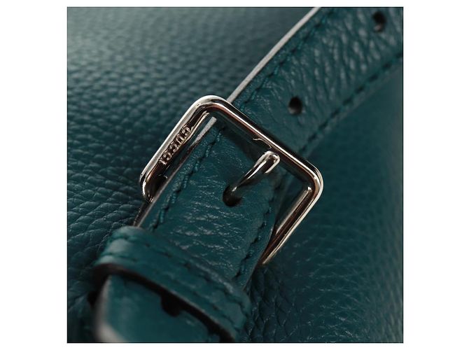 Zaino in pelle Gucci Bamboo verde argento 370833 Auth 159026V - vista 21