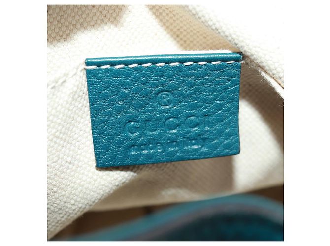 Zaino in pelle Gucci Bamboo verde argento 370833 Auth 159026V - vista 28