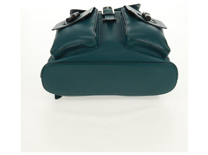 Zaino in pelle Gucci Bamboo verde argento 370833 Auth 159026V - vista 5