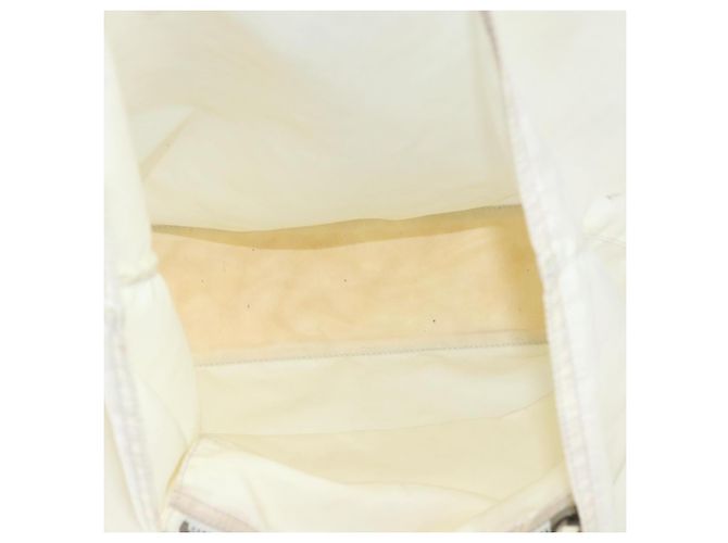 Borsa Tote PRADA in nylon bianco argento Auth ka1005 - vista 11