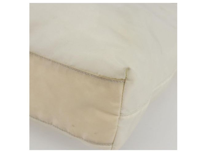 Borsa Tote PRADA in nylon bianco argento Auth ka1005 - vista 15