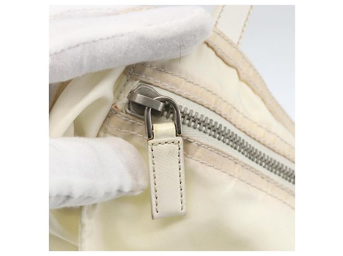 Borsa Tote PRADA in nylon bianco argento Auth ka1005 - vista 18