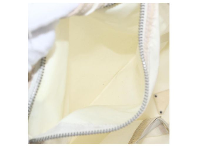 Borsa Tote PRADA in nylon bianco argento Auth ka1005 - vista 21