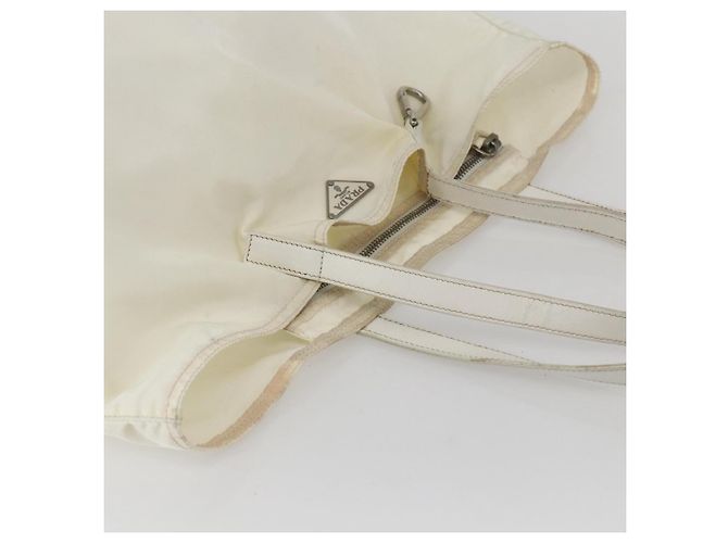 Borsa Tote PRADA in nylon bianco argento Auth ka1005 - vista 6