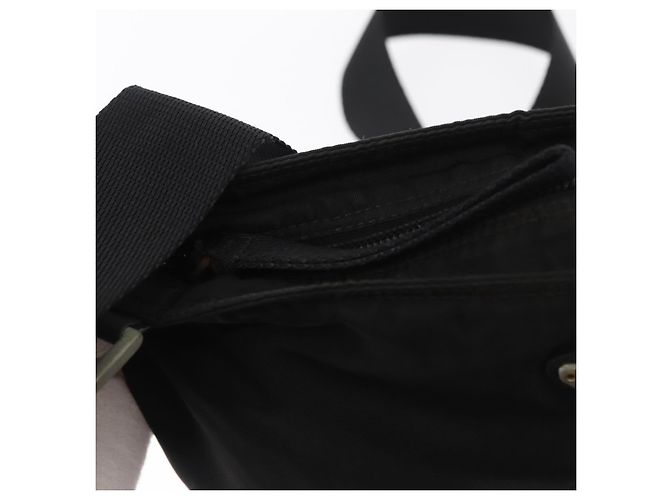 Bolsa de Ombro PRADA Nylon Preto Prata Autêntica 157878 - vista 10