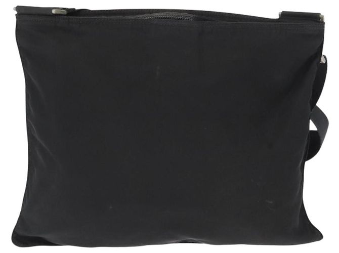Bolsa de Ombro PRADA Nylon Preto Prata Autêntica 157878 - vista 2