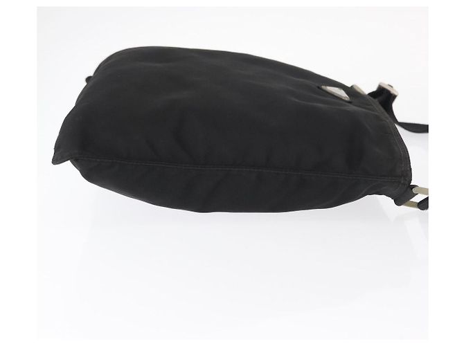 Bolsa de Ombro PRADA Nylon Preto Prata Autêntica 157878 - vista 3