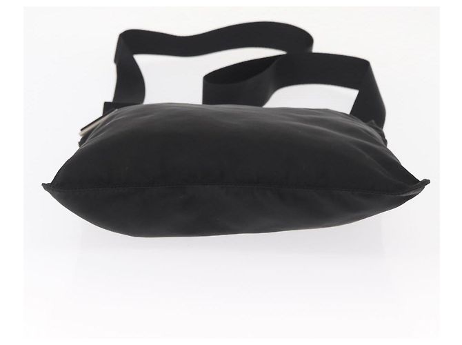 Bolsa de Ombro PRADA Nylon Preto Prata Autêntica 157878 - vista 5