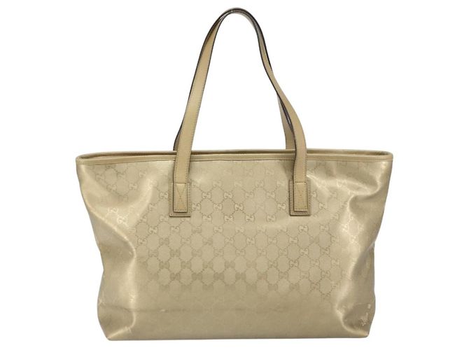Gucci Borsa tote GG Implementation in PVC dorato 211137 Auth ep12474 - vista 2