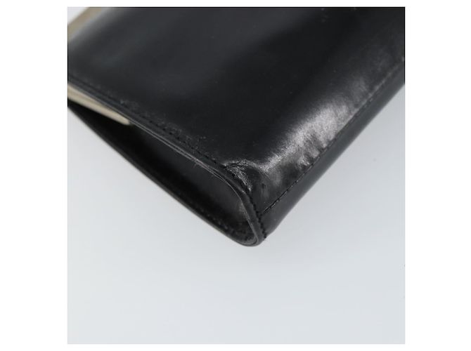 Gucci Borsa a spalla con catena in pelle nera argento Auth 160616 Nero - vista 14