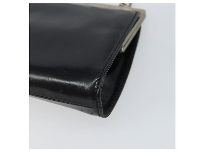 Gucci Borsa a spalla con catena in pelle nera argento Auth 160616 Nero - vista 15