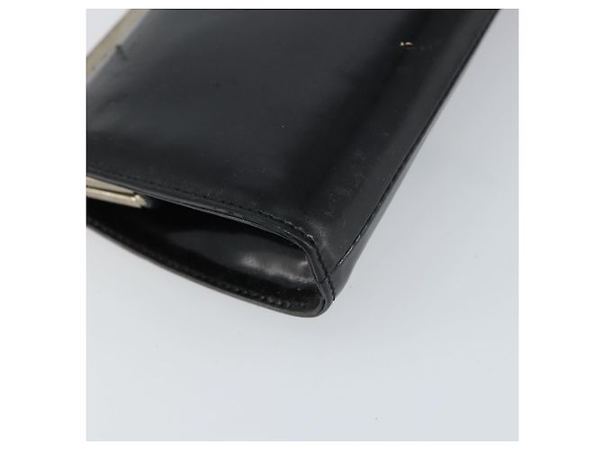 Gucci Borsa a spalla con catena in pelle nera argento Auth 160616 Nero - vista 16