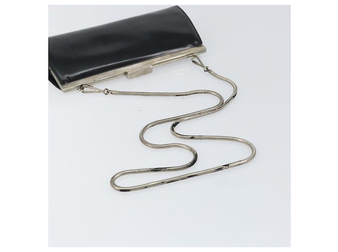 Gucci Borsa a spalla con catena in pelle nera argento Auth 160616 Nero - vista 7
