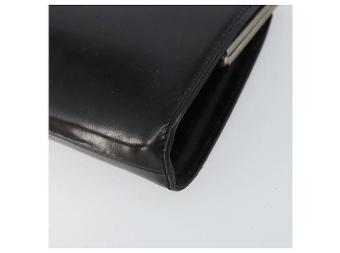 Gucci Borsa a spalla con catena in pelle nera argento Auth 160616 Nero - vista 9