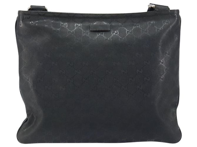 Bolsa de Ombro GUCCI GG em PVC Preto Prata 201446 Auth bs31747 - vista 13