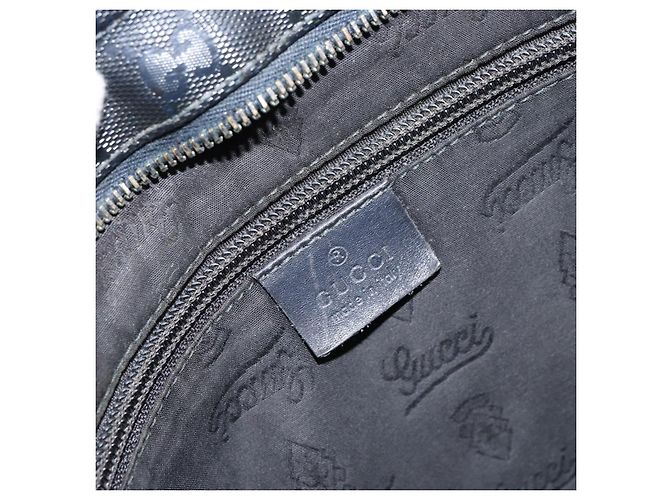 Bolsa de Ombro GUCCI GG em PVC Preto Prata 201446 Auth bs31747 - vista 19