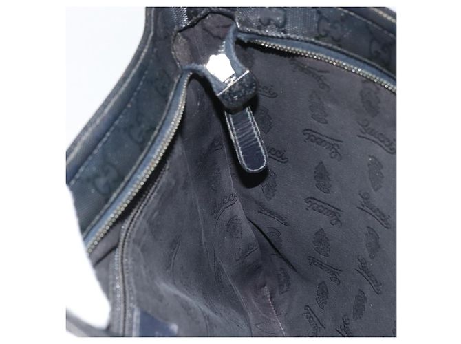 Bolsa de Ombro GUCCI GG em PVC Preto Prata 201446 Auth bs31747 - vista 20