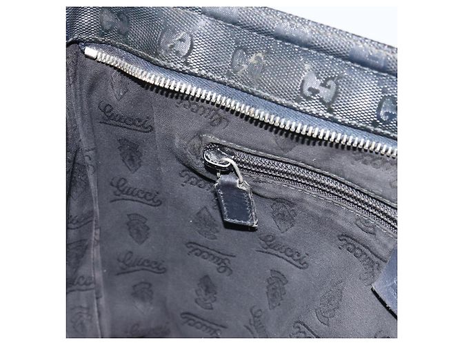 Bolsa de Ombro GUCCI GG em PVC Preto Prata 201446 Auth bs31747 - vista 22
