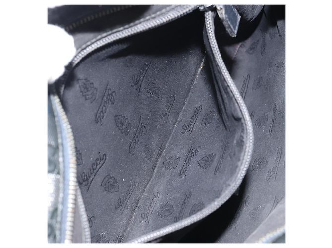 Bolsa de Ombro GUCCI GG em PVC Preto Prata 201446 Auth bs31747 - vista 23