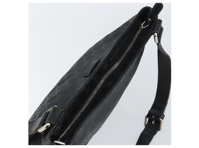 Bolsa de Ombro GUCCI GG em PVC Preto Prata 201446 Auth bs31747 - vista 6
