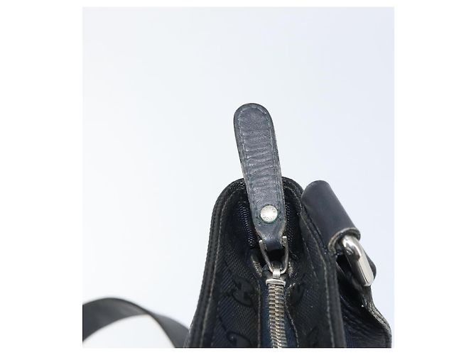 Bolsa de Ombro GUCCI GG em PVC Preto Prata 201446 Auth bs31747 - vista 9