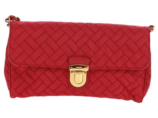 PRADA Borsa a Spalla con Catena Nylon Rosa Oro Auth 160856V D'oro - vista 13