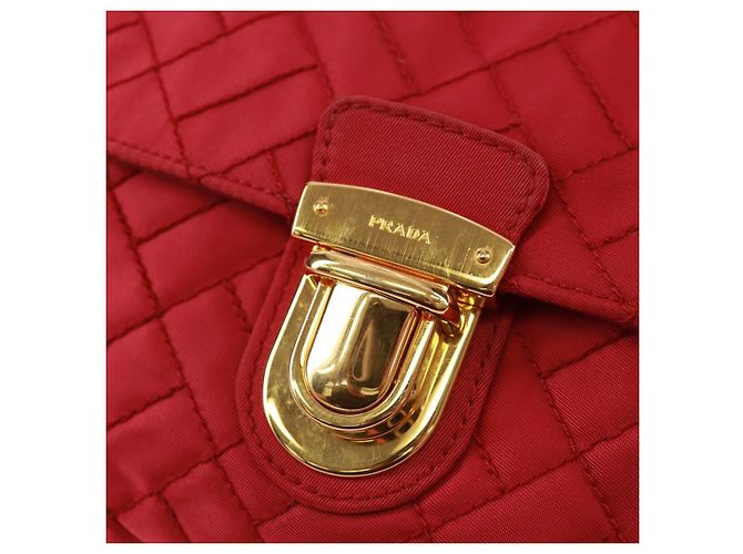 PRADA Borsa a Spalla con Catena Nylon Rosa Oro Auth 160856V D'oro - vista 20