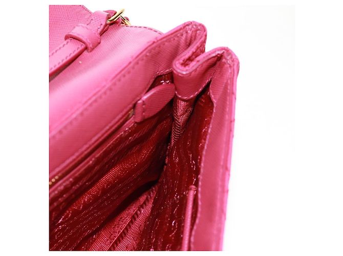 PRADA Borsa a Spalla con Catena Nylon Rosa Oro Auth 160856V D'oro - vista 23