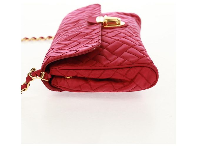 PRADA Borsa a Spalla con Catena Nylon Rosa Oro Auth 160856V D'oro - vista 3