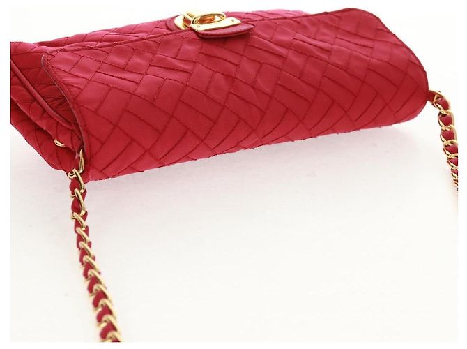 PRADA Borsa a Spalla con Catena Nylon Rosa Oro Auth 160856V D'oro - vista 6