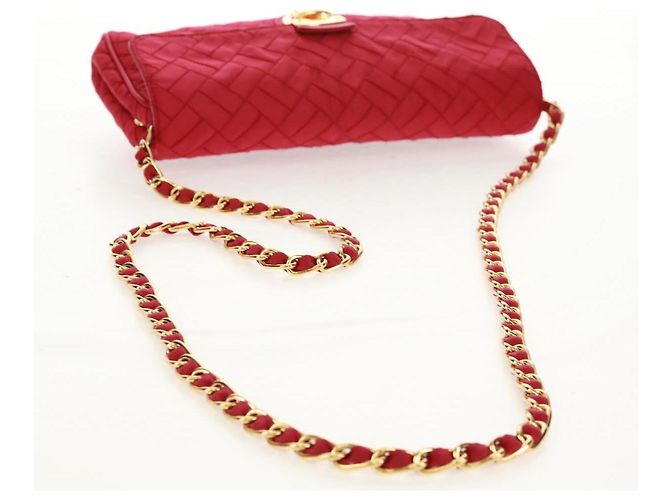 PRADA Borsa a Spalla con Catena Nylon Rosa Oro Auth 160856V D'oro - vista 7