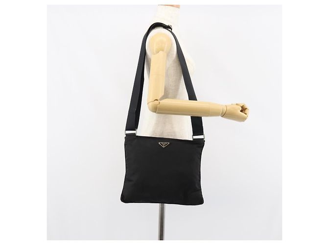 Borsa a Spalla PRADA in Nylon Nero Argento Autentica 156927 - vista 21